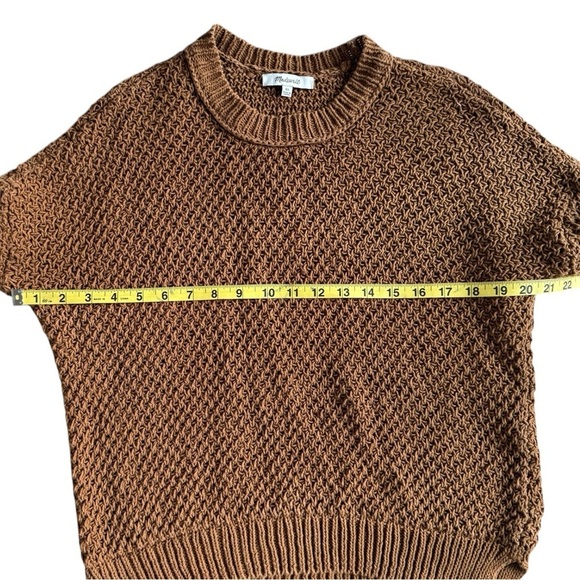 Madewell French Quarter Pullover Sweater Open Knit Crochet Style Size XS Brown - Picture 5 of 8